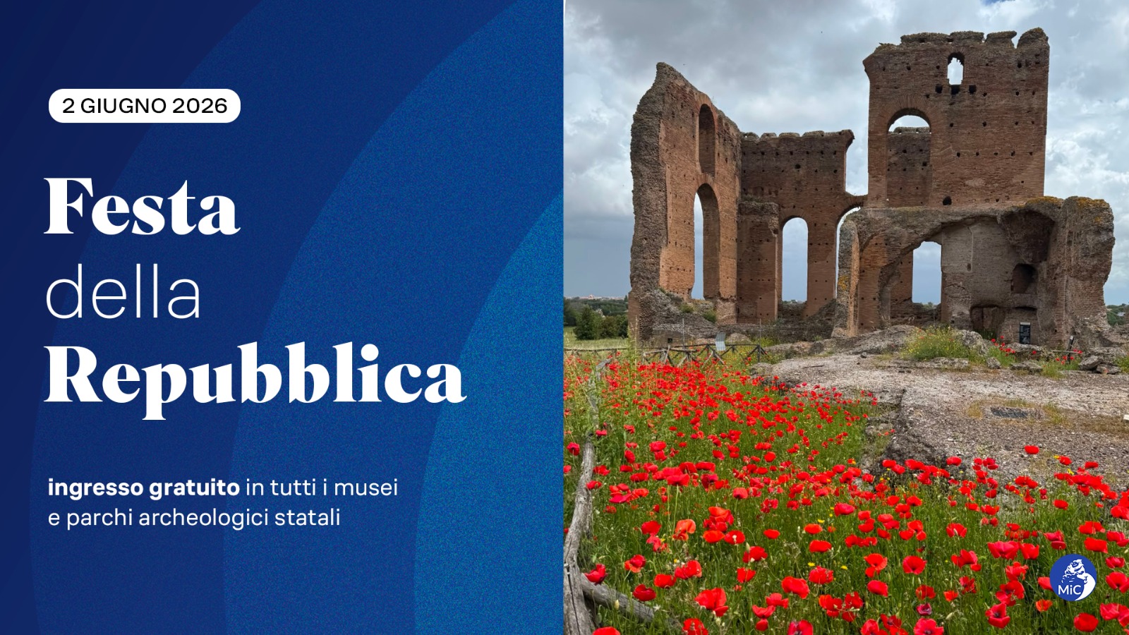 Martedì 2 giugno, Festa della Repubblica nel Parco Archeologico dell'Appia Antica